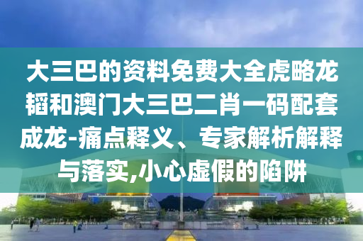 大三巴的资料免费大全虎略龙韬和澳门大三巴二肖一码配套成龙-痛点释义、专家解析解释与落实,小心虚假的陷阱