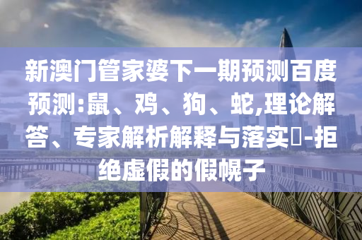 新澳门管家婆下一期预测百度预测:鼠、鸡、狗、蛇,理论解答、专家解析解释与落实​-拒绝虚假的假幌子