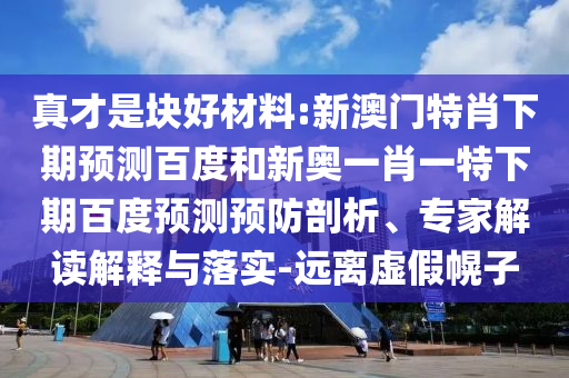 真才是块好材料:新澳门特肖下期预测百度和新奥一肖一特下期百度预测预防剖析、专家解读解释与落实-远离虚假幌子