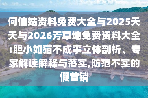 何仙姑资料兔费大全与2025天天与2026芳草地免费资料大全:胆小如猫不成事立体剖析、专家解读解释与落实,防范不实的假营销