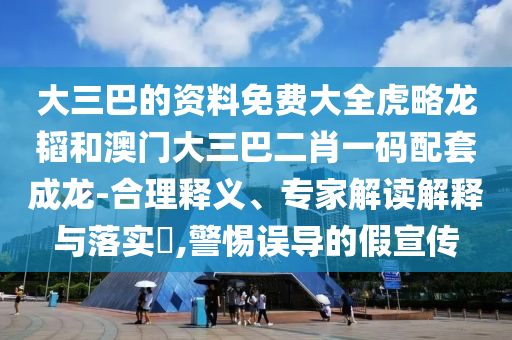 大三巴的资料免费大全虎略龙韬和澳门大三巴二肖一码配套成龙-合理释义、专家解读解释与落实​,警惕误导的假宣传