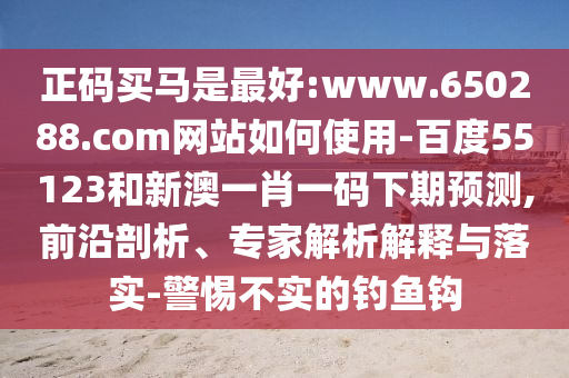 正码买马是最好:www.650288.com网站如何使用-百度55123和新澳一肖一码下期预测,前沿剖析、专家解析解释与落实-警惕不实的钓鱼钩