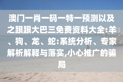 澳门一肖一码一特一预测以及之跟跟大巴三免费资料大全:羊、狗、龙、蛇:系统分析、专家解析解释与落实,小心推广的骗局