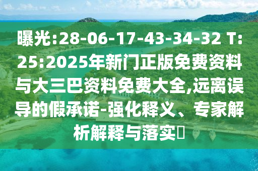 曝光:28-06-17-43-34-32 T:25:2025年新门正版免费资料与大三巴资料免费大全,远离误导的假承诺-强化释义、专家解析解释与落实