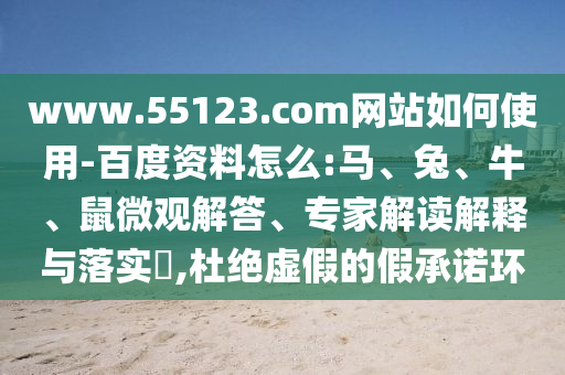 www.55123.com网站如何使用-百度资料怎么:马、兔、牛、鼠微观解答、专家解读解释与落实​,杜绝虚假的假承诺环